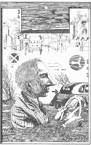 ein PKW hält (Illustration: Klaus Ensikat)